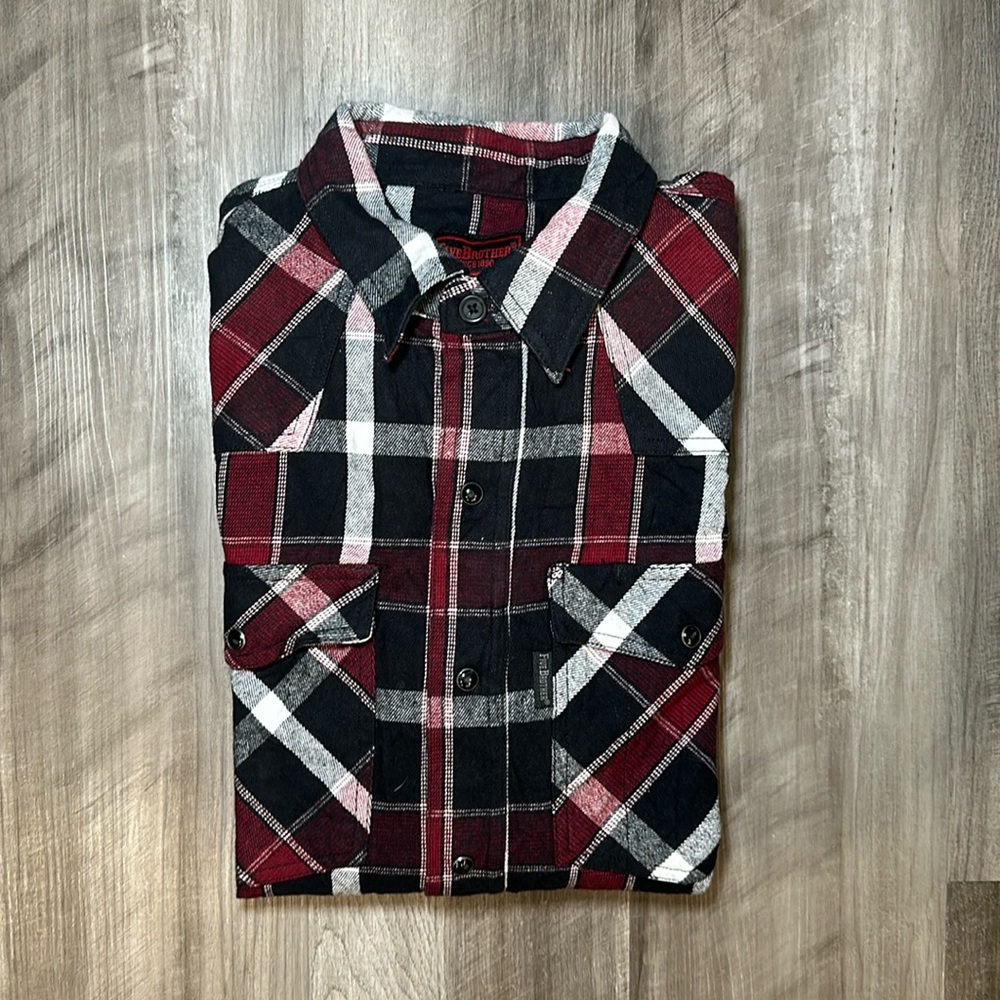FiveBrother Flannel 5201 Long Sleeve Pearl Snap Button - Large Regular